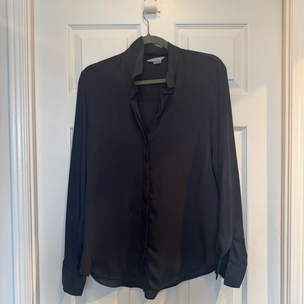 H&M Midnight Blue Button-Up Shirt – Women’s US 8